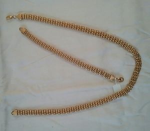 NWT   Goldtone  Mesh Necklace & Bracelet  Set